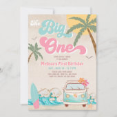 Pink Mint The Big One Surfen 1e verjaardag Kaart (Voorkant)