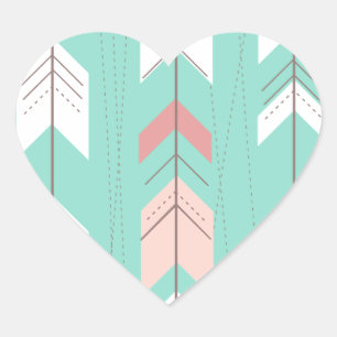 Pink Mint Tribal Aztec Hart Sticker
