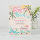 Pink Mint Two Cool Surfen 2e verjaardag Kaart (Staand voorkant)