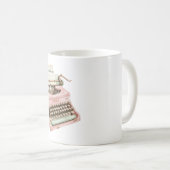 Pink Mint Typewriter Volg Je Hart Koffiemok (Voorkant rechts)