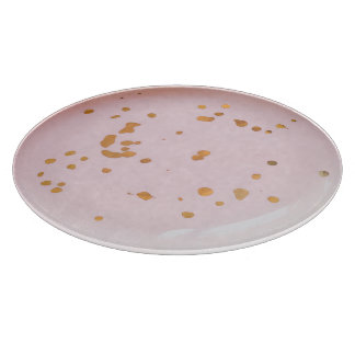 Pink mit goldenen Klecksern Schneidebrett Glas Snijplank