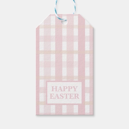 Pink Mix Plaid Cadeaulabel (Voorkant)