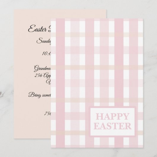 Pink Mix Plaid Kaart (Voorkant / Achterkant)