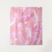 Pink Mockingbird Chinoiserie Pattern Wandkleed (Voorkant)