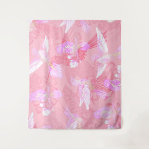 Pink Mockingbird Chinoiserie Pattern Wandkleed
