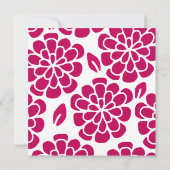 Pink Mod Flower Design verjaardagsuitnodiging Kaart (Achterkant)