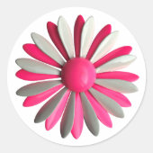 Pink MOD Flower Spring Summer Garden Weddenschap Ronde Sticker (Voorkant)