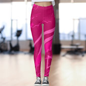 Pink Modern Abstract Sports Pattern Leggings