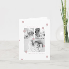 Pink Modern Baby Photo Collage Birth Announcement  Aankondiging