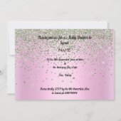  PINK MODERN BABY SHOWER CRYSTAL INVITATIE KAART (Achterkant)