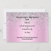  PINK MODERN BABY SHOWER CRYSTAL INVITATIE KAART (Achterkant)