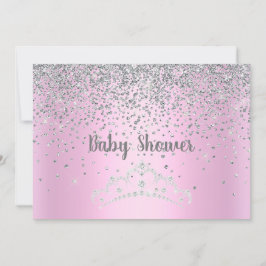 PINK MODERN BABY SHOWER CRYSTAL INVITATIE KAART