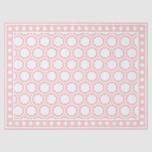 Pink Modern Bone Inlay Decoupage Paper Tissuepapier (Voorkant)