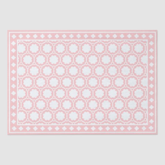 Pink Modern Bone Inlay Decoupage Paper Tissuepapier (Voorkant)