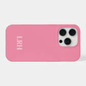 Pink Modern Double Layer Simple Initial Monogram  iPhone Hoesje (Achterkant horizontaal)