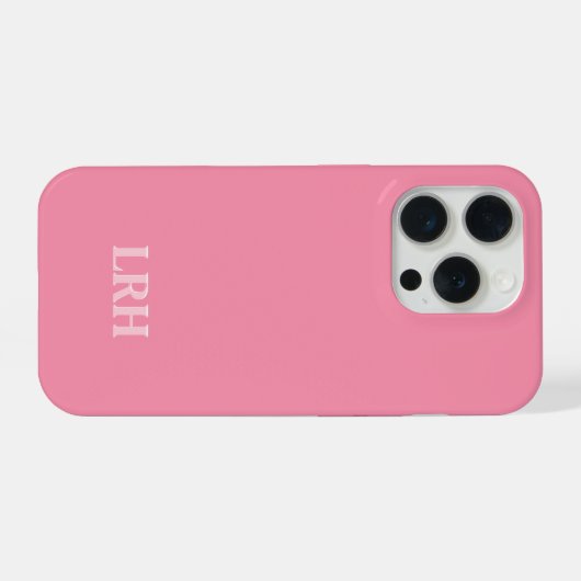 Pink Modern Double Layer Simple Initial Monogram  iPhone Hoesje (Achterkant horizontaal)
