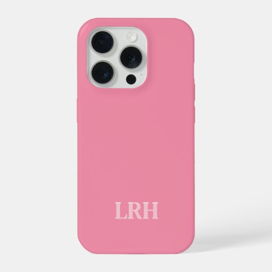 Pink Modern Double Layer Simple Initial Monogram  iPhone Hoesje (Achterkant)