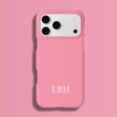 Pink Modern Double Layer Simple Initial Monogram  iPhone Hoesje