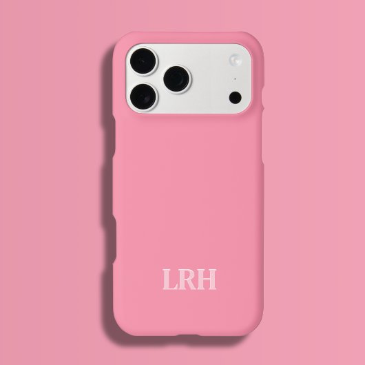 Pink Modern Double Layer Simple Initial Monogram iPhone Hoesje