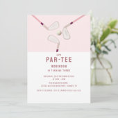 Pink Modern Let's Par-t-shirt golfverjaardag Kaart (Staand voorkant)