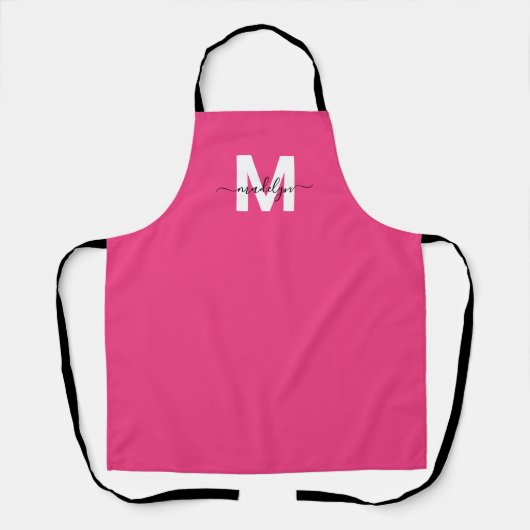 Pink Modern Minimalist Elegant Monogram Schort (Voorkant)