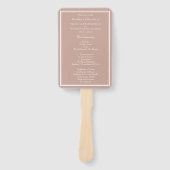 Pink Modern Minimalist Wedding Programme Handwaaier (Voorkant)