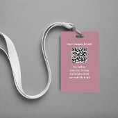 Pink Modern Photo QR Code Employee Badge