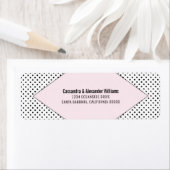Pink Modern Polka Dots Wedding Etiket (Insitu)