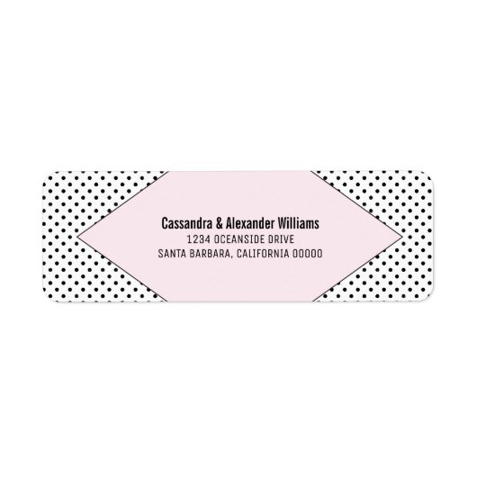 Pink Modern Polka Dots Wedding Etiket (Voorkant)