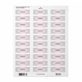 Pink Modern Polka Dots Wedding Etiket (Full Sheet)