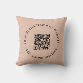 Pink Modern QR Code Business Throw Pillow Kussen