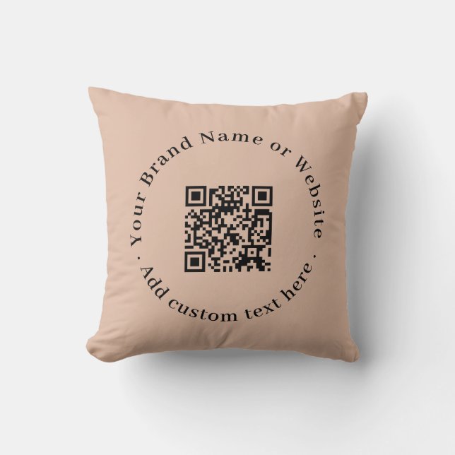 Pink Modern QR Code Business Throw Pillow Kussen (Voorkant)