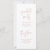 Pink Modern Script 3 Photo Afstuderen aangekondigd Kaart (Achterkant)