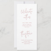 Pink Modern Script 3 Photo Afstuderen aangekondigd Kaart (Achterkant)