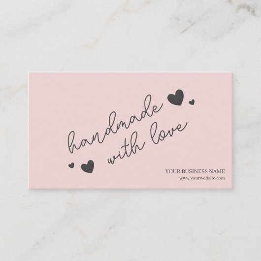 Pink Modern Script QR-code, dank u Visitekaartje (Voorkant)