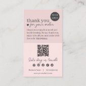 Pink Modern Script QR-code, dank u Visitekaartje (Achterkant)
