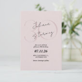 Pink Modern, Simple 30th Birthday Invitation Kaart (Staand voorkant)