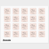 Pink modern, simple Thank You Sticker (Vel)