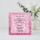 Pink Modern Sparkle Crystals Weddenschap Kaart (Staand voorkant)