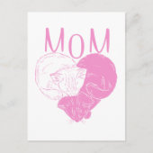Pink MOM Heart Cats Briefkaart (Voorkant)
