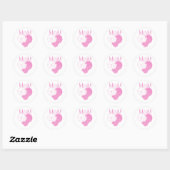 Pink MOM Heart Cats Ronde Sticker (Vel)