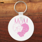 Pink MOM Heart Cats Sleutelhanger (Voorkant)