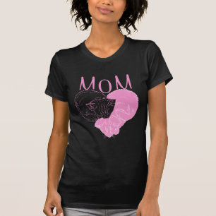 Pink MOM Heart Cats T-shirt