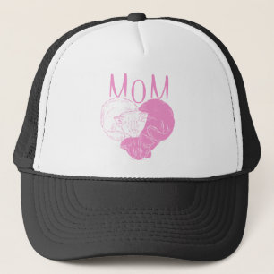 Pink MOM Heart Cats Trucker Pet