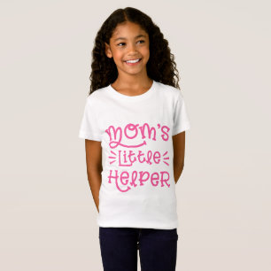 Pink Mom's Little Helper Schattige handgeschreven  T-shirt