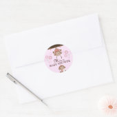 Pink Monkey Baby shower Sticker (Envelop)