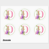 PINK MONOGRAM D MET SUMMER-STROMEN RONDE STICKER (Vel)