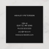 Pink Monogram Floral Girly Cute Personalized Vierkante Visitekaartje (Achterkant)