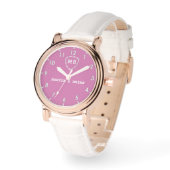 Pink Monogram Horloge (Hoek)