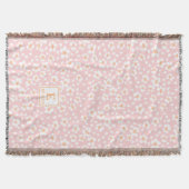 Pink Monogram Name Throw Blanket Deken (Voorkant)